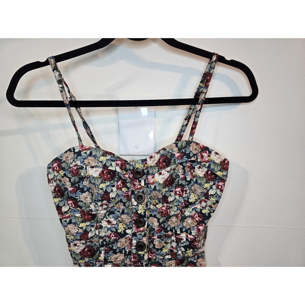 VTG Y2K Deb Floral Corset Button Front Coquette Dainty Feminine Dress Small - Picture 6 of 13